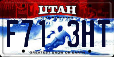 UT license plate F713HT