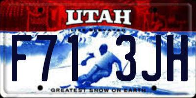 UT license plate F713JH