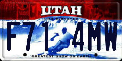 UT license plate F714MW