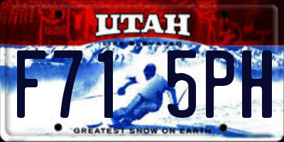 UT license plate F715PH