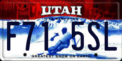 UT license plate F715SL