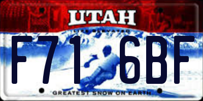UT license plate F716BF