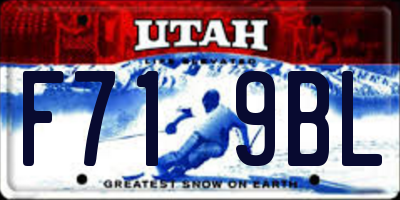 UT license plate F719BL