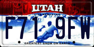 UT license plate F719FW