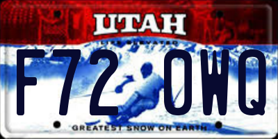 UT license plate F720WQ