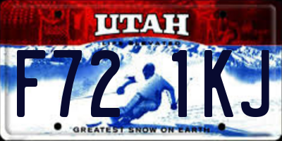 UT license plate F721KJ