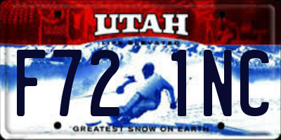 UT license plate F721NC