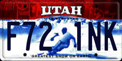 UT license plate F721NK