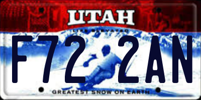 UT license plate F722AN