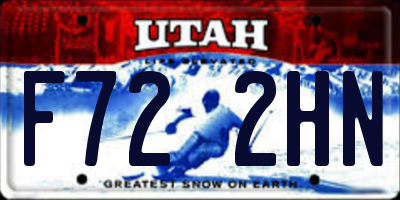 UT license plate F722HN