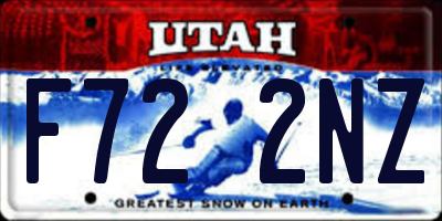 UT license plate F722NZ