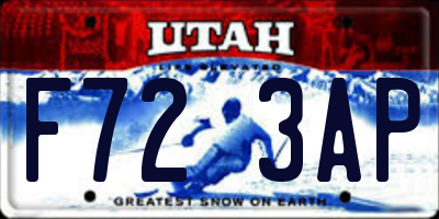 UT license plate F723AP