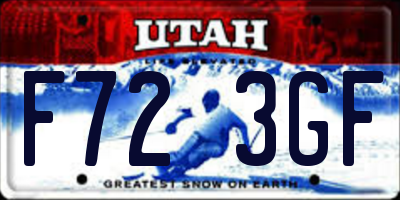 UT license plate F723GF