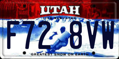 UT license plate F728VW