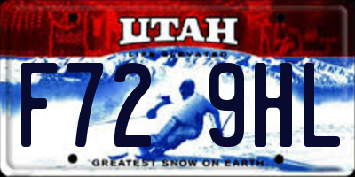 UT license plate F729HL