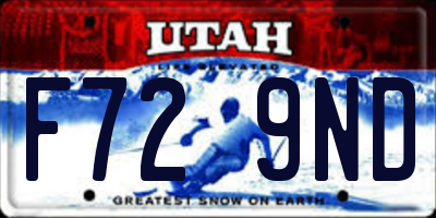 UT license plate F729ND