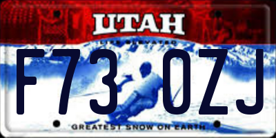 UT license plate F730ZJ