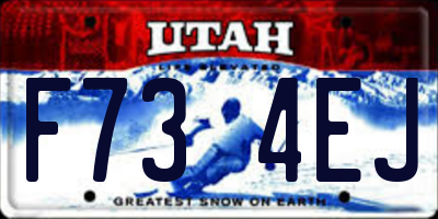 UT license plate F734EJ