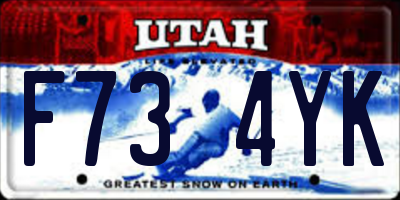 UT license plate F734YK