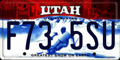 UT license plate F735SU