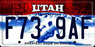 UT license plate F739AF
