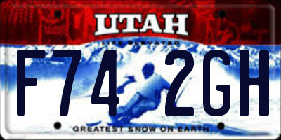 UT license plate F742GH