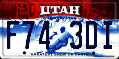 UT license plate F743DI