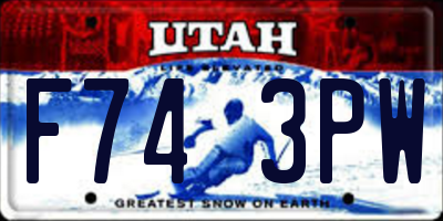 UT license plate F743PW