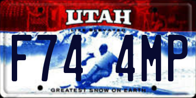 UT license plate F744MP