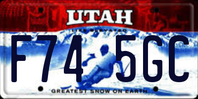UT license plate F745GC