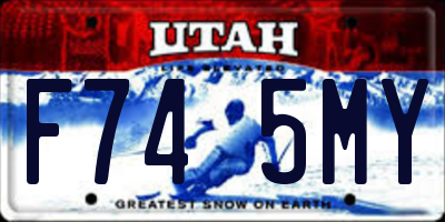 UT license plate F745MY
