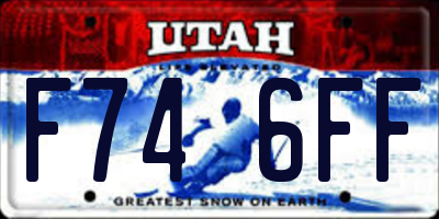 UT license plate F746FF
