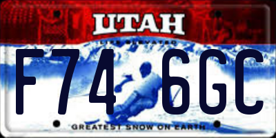 UT license plate F746GC