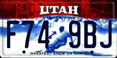 UT license plate F749BJ