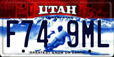 UT license plate F749ML