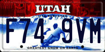 UT license plate F749VM