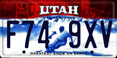 UT license plate F749XV
