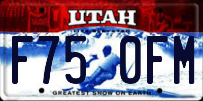 UT license plate F750FM