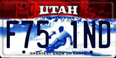 UT license plate F751ND