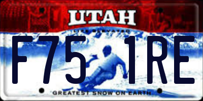 UT license plate F751RE