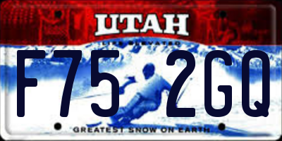 UT license plate F752GQ