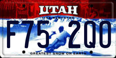 UT license plate F752QO