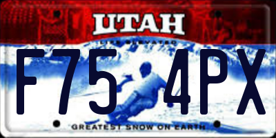 UT license plate F754PX