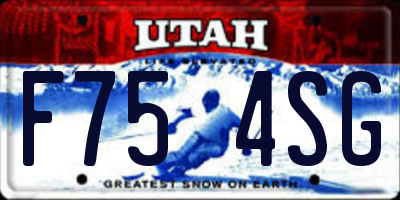 UT license plate F754SG