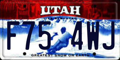 UT license plate F754WJ