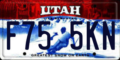 UT license plate F755KN