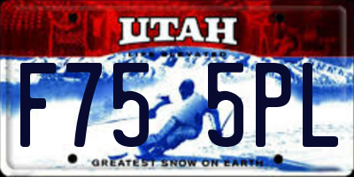 UT license plate F755PL