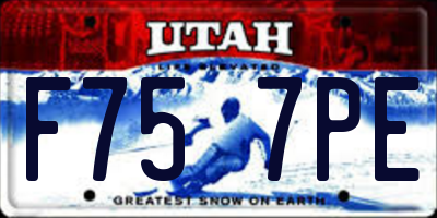 UT license plate F757PE