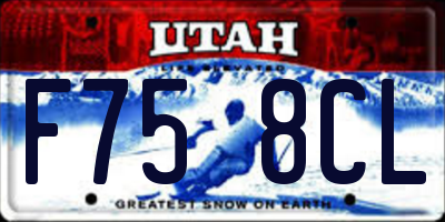UT license plate F758CL
