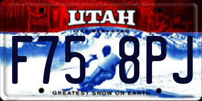 UT license plate F758PJ